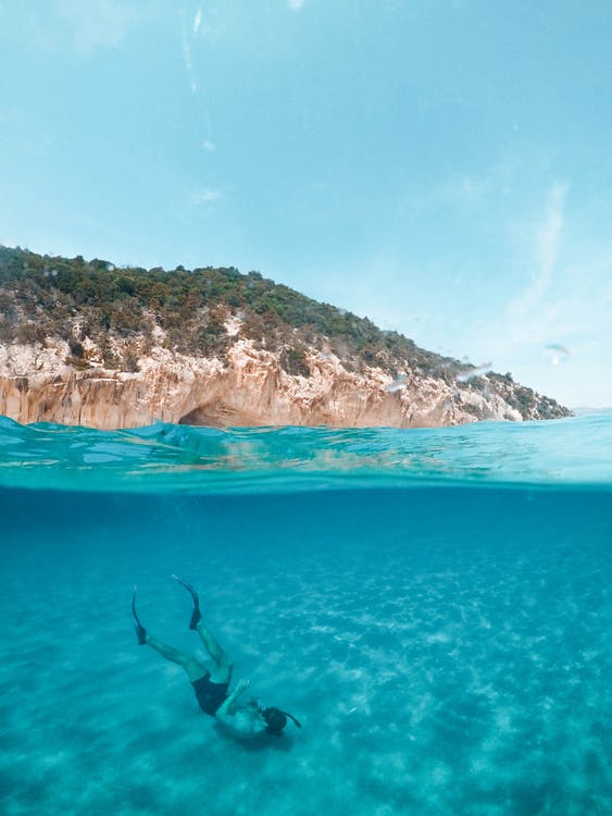 Snorkelling in the clear water around Panarea